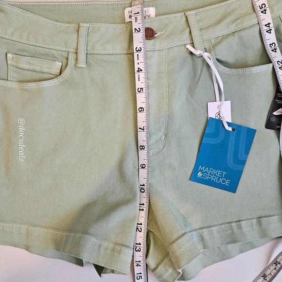 Market & Spruce Madison Mid Rise Chino Short Green Size 10 Women’s - Picture 8 of 10